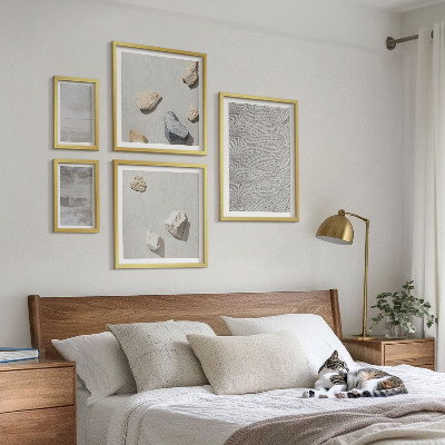 Set de 5 cuadros para salón Texturas minimalistas modernas