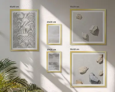 Set de 5 cuadros para salón con diseño de texturas minimalistas modernas