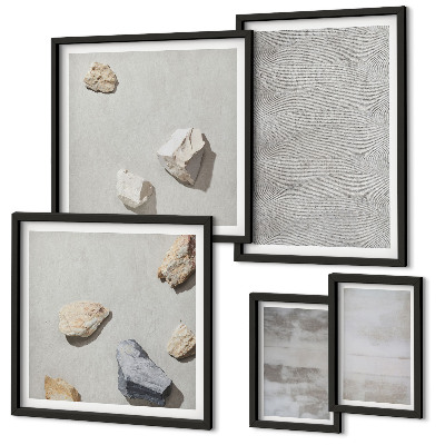 Set de 5 cuadros para salón Texturas minimalistas modernas