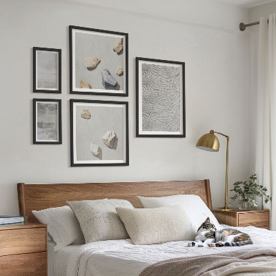 Set de 5 cuadros para salón Texturas minimalistas modernas