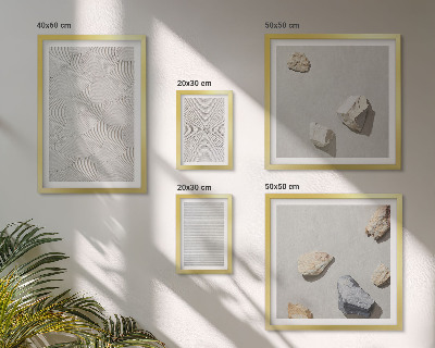 Pared galería de arte piedras geométricas de cartón