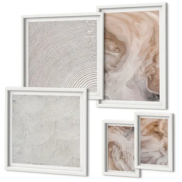 Conjunto de cuadros decorativos con motivos de textura de mármol