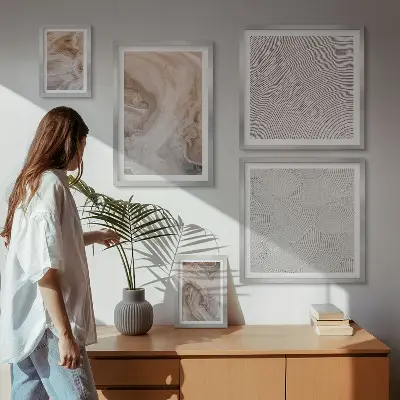 Conjunto de cuadros decorativos con motivos de textura de mármol