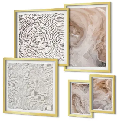 Conjunto de cuadros decorativos con motivos de textura de mármol