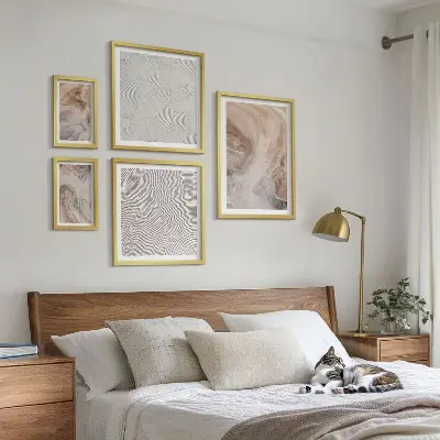 Conjunto de cuadros decorativos con motivos de textura de mármol