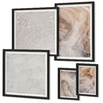 Conjunto de cuadros decorativos con motivos de textura de mármol