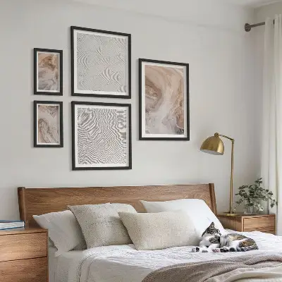 Conjunto de cuadros decorativos con motivos de textura de mármol