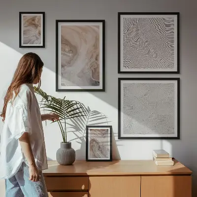 Conjunto de cuadros decorativos con motivos de textura de mármol