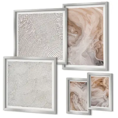 Conjunto de cuadros decorativos con motivos de textura de mármol