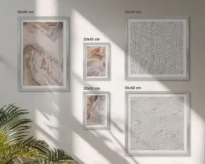 Set de 5 cuadros para salón con diseño de textura de piedra y patrones de mármol