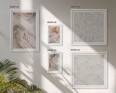 Set de 5 cuadros para salón con diseño de textura de piedra y patrones de mármol