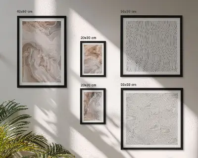Set de 5 cuadros para salón con diseño de textura de piedra y patrones de mármol