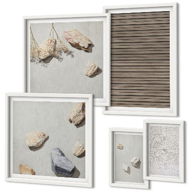 Pared galería de arte Texturas naturales de madera y piedras