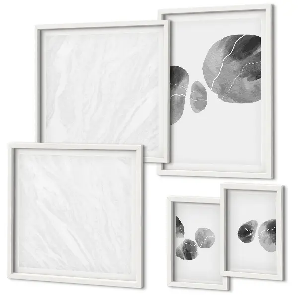 Conjunto de cuadros decorativos pintura abstracta con salpicaduras de colores