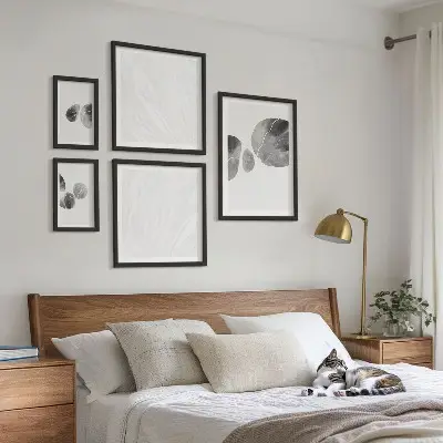 Conjunto de cuadros decorativos pintura abstracta con salpicaduras de colores