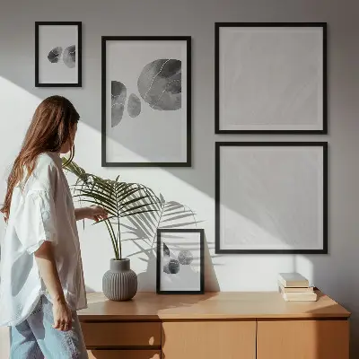 Conjunto de cuadros decorativos pintura abstracta con salpicaduras de colores