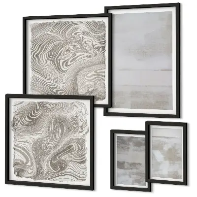 Pared galería de arte con texturas desgastadas de estilo moderno