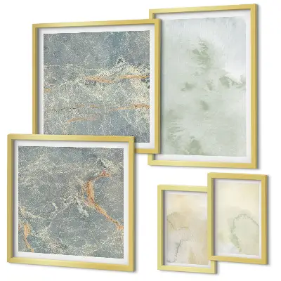 Pared galería de arte con texturas de pintura de acuarela en tonos pastel