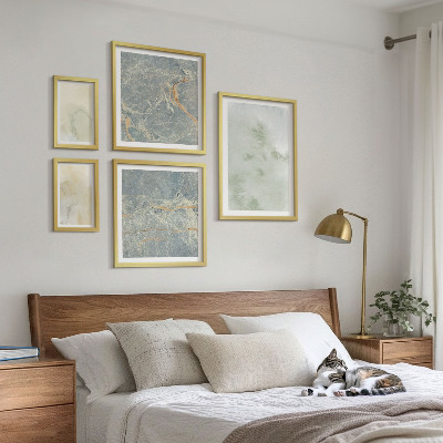 Pared galería de arte Texturas de pintura de acuarela en tonos pastel