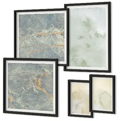 Pared galería de arte con texturas de pintura de acuarela en tonos pastel