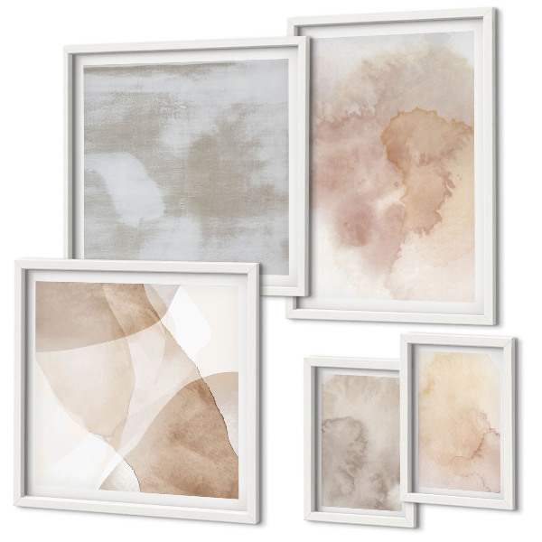 Conjunto de cuadros decorativos Texturas cálidas de acuarela pastel