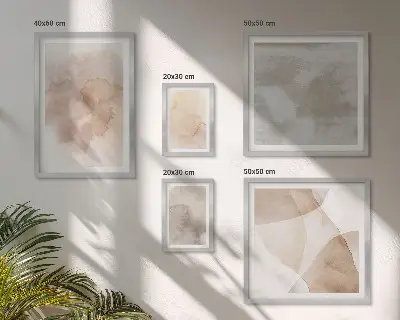 Conjunto de cuadros decorativos con texturas de acuarela en tonos pastel