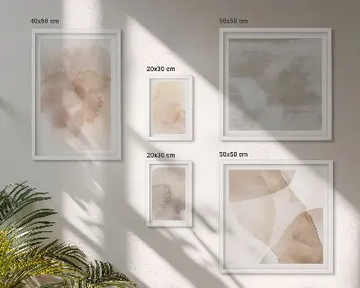 Conjunto de cuadros decorativos con texturas de acuarela en tonos pastel