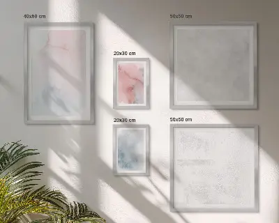 Pared galería de arte con diseño de texturas de acuarela en tonos pastel
