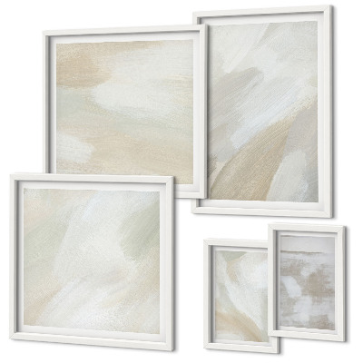 Conjunto de cuadros decorativos Pintura abstracta con pincel
