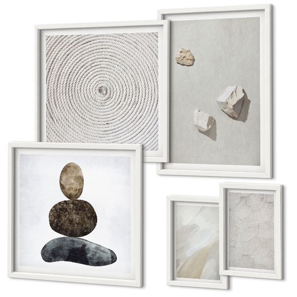 Set de 5 cuadros para salón Pintura moderna sobre arenisca