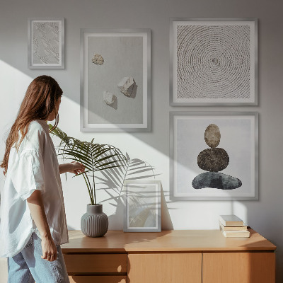 Set de 5 cuadros para salón Pintura moderna sobre arenisca