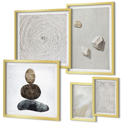 Set de 5 cuadros para salón Pintura moderna sobre arenisca