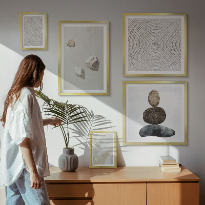 Set de 5 cuadros para salón Pintura moderna sobre arenisca