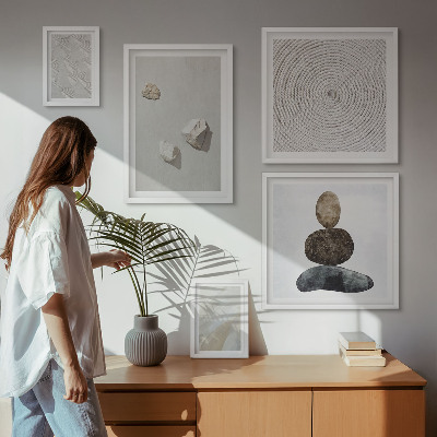 Set de 5 cuadros para salón Pintura moderna sobre arenisca