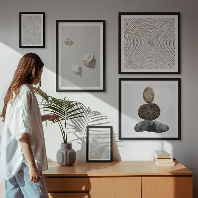 Set de 5 cuadros para salón Pintura moderna sobre arenisca