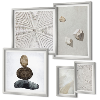 Set de 5 cuadros para salón Pintura moderna sobre arenisca