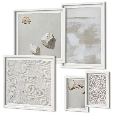 Pared galería de arte con textura bohemia de arenisca