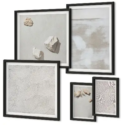 Pared galería de arte con textura bohemia de arenisca