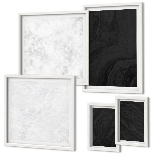 Conjunto de cuadros decorativos Mármoles oscuros y glamurosos