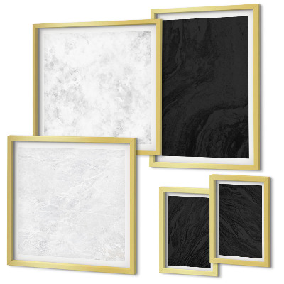 Conjunto de cuadros decorativos Mármoles oscuros y glamurosos