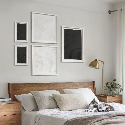 Conjunto de cuadros decorativos diseño de mármoles oscuros y glamurosos