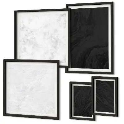 Conjunto de cuadros decorativos diseño de mármoles oscuros y glamurosos