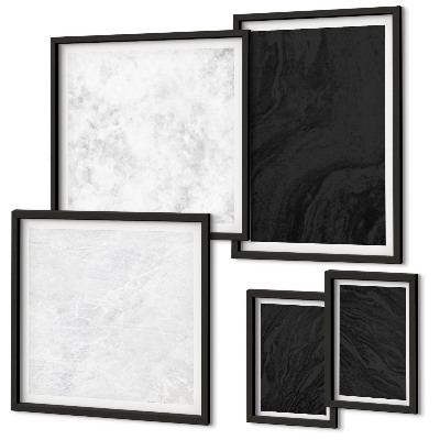 Conjunto de cuadros decorativos Mármoles oscuros y glamurosos