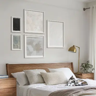 Set de 5 cuadros para salón con diseño de elegantes estructuras de piedra