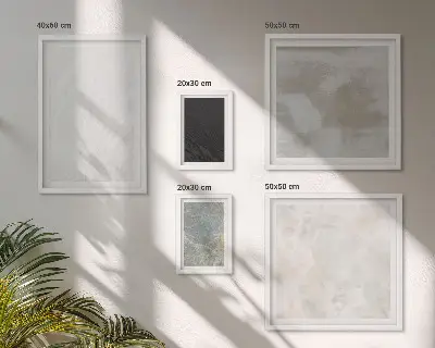 Set de 5 cuadros para salón con diseño de elegantes estructuras de piedra