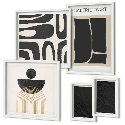 Pared galería de arte de formas abstractas de mármol