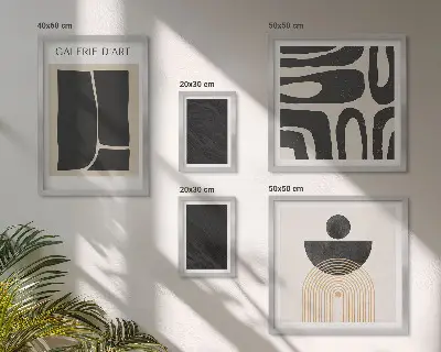Pared galería de arte de formas abstractas de mármol