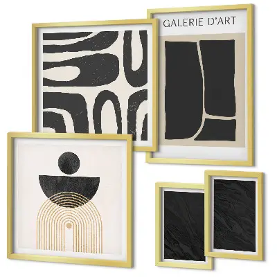 Pared galería de arte de formas abstractas de mármol