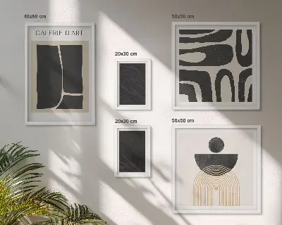 Pared galería de arte de formas abstractas de mármol