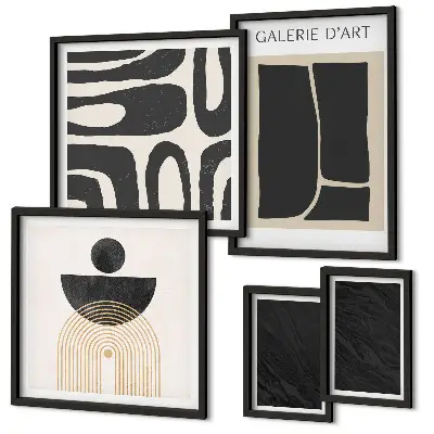 Pared galería de arte de formas abstractas de mármol